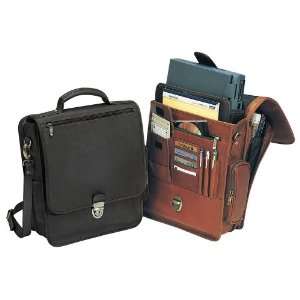  Reporter Vertical Leather Briefcase Bellino  BLACK