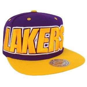   Lakers Mitchell & Ness Big Block Snapback Cap Hat 
