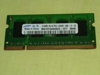 Samsung 512MB Memory Laptop PC2 6400S 666 12 C3  