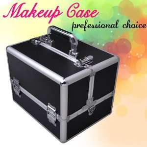 Lockable Jewelry Cosmetic Makeup Artist Train Case Bag Box Aluminum 