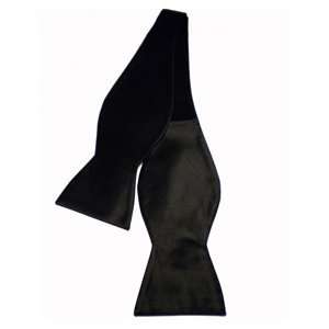 Solid Black 100% Italian Silk Bow Ties/Pocket Squares DD SOLID SATIN 