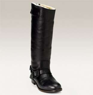 Burberry Genuine Shearling Lined Slouchy Riding Boot  
