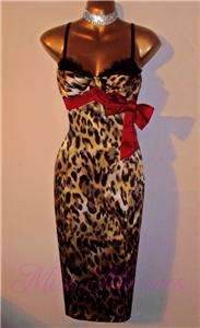 Designer Vintage 50s Rep Leopard Wiggle Pencil Pinup Hollywood Diva 