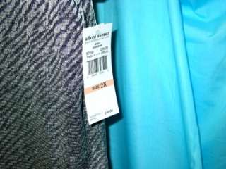 NWT ALFRED DUNNER SILVER GRAY SS TOP SHIRT 2X  