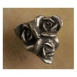   351 Three Rose Cluster Knob Bronze with Copper Wash