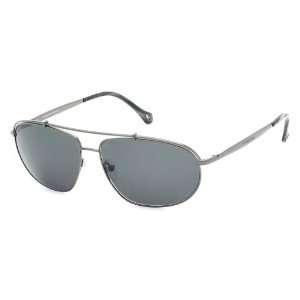 ERMENEGILDO ZEGNA AVAITOR, GUNMETAL WITH POLARIZED SMOKE LENSES 