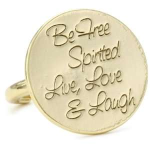  Ettika Gold Colored Be Free Spirited, Live, Love and Laugh 