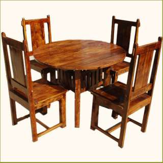   Mission 5pc Round Dining Room Table Dinette 4 Chairs Set NEW  