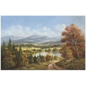 Chemin Qui Mene Au Lac I by Helmut Glassl. Size 19.75 inches width by 