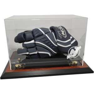  New Jersey Devils Hockey Player Glove Display Case, Brown 