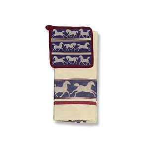  Country Horse Hot Pad & Towel Set 