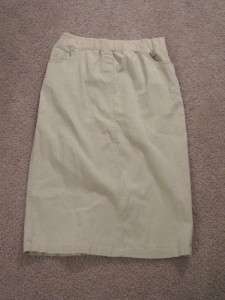 Baby and Me Maternity Size Medium Long Khaki Skirt Modest Small Belly 
