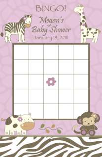   Cocalo Jacana Baby Shower BINGO Cards   Monkey, Zebra, Giraffe  