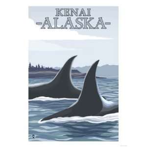  Orca Whales #1, Kenai, Alaska Giclee Poster Print, 24x32 