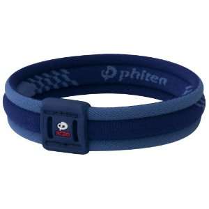  Phiten Titanium Bracelet   X30 Edge   Navy/Blue   6.75in 