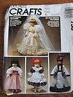 mccalls 13 14 16 victorian doll clothes wardrobe wedding dress pattern 