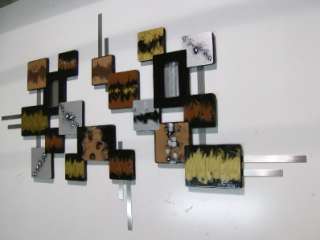 New 2pc Contemporary Abstract Geometric Wall Sculpture  