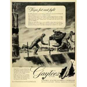   Co Gaytess Clear Boots Wartime Battleship WWII   Original Print Ad