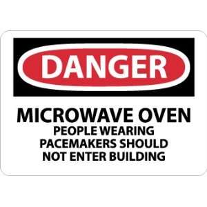 D408RB   Danger, Microwave Oven People Wearing Pacemakers, 10 X 14 