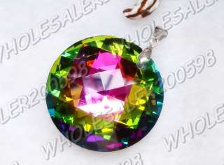 15PCS Round 45MM Charms Glass Crystal Pendants FREE  