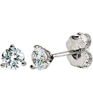 50 CARAT MOISSANITE ROUND STUD EARRINGS 2.5 CT 14KWG  