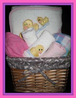 PERSONALIZED basket Baby towel blanket SET embroidered  