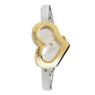 Lucky Brand Womens 161209SVTT Gold Tone Heart Shaped Love Dial Silver 