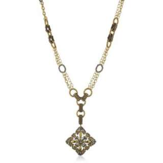 Miguel Ases Swarovski 14k Gold Filled Chain Mail Pendant Necklace 