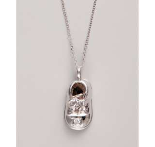 Elements by KC Designs white gold and diamond Baby Shoe necklace