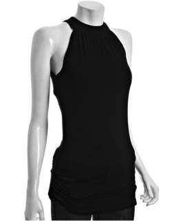 Rebecca Beeson black stretch jersey banded halter top