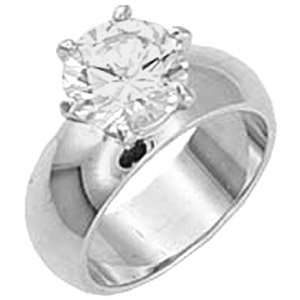   Carat Round Cut Solitaire Engagement Ring with Wide Band (12) Jewelry