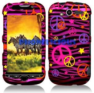 Fo Tmobile MYTOUCH 4G Hard Rubberized Cover Phone Case PINK PEACE