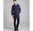 Zegna blue quilted nylon button front coat  