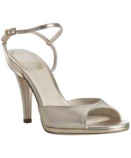 Christian Dior gold metallic leather peep toe sandals   up to 