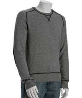 Hickey heather grey wool cashmere elbow patch sweater   up to 