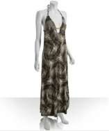 style #307344401 brown palm print Isla coverup maxi dress