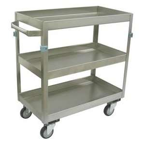  Stainless Steel Cart, 3 Shelf, 2 1/2 Lips, 24Lx16W 4 
