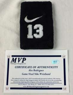   ALEX RODRIGUEZ AUTHENTIC GAME USED NIKE WRISTBAND MVP AUTHENTIC  