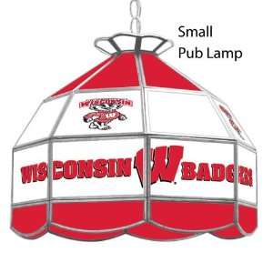    Wisconsin Badgers Stained Glass Swag Lamp