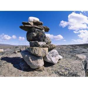 The Stacked Stones of a Cairn Marker in the Arizona Landscape National 