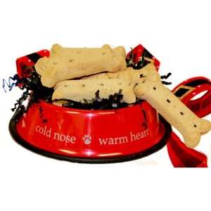 Santa Paws Dog Bowl with Dog Biscuits Pet Gift   Large