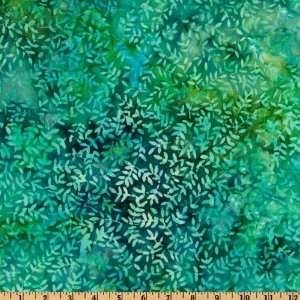   Small Leaves Lagoon/Aqua Fabric By The Yard Arts, Crafts & Sewing