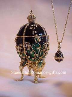 Phantom of the Opera Music Box Egg with matching Pendant Necklace