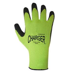 120 PAIR CHARGER FOAM LATEX PALM COATED WORK GLOVE   L  