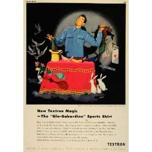  1949 Ad Textron Magic Rabbit Hat Card Trick Sports Shirt 