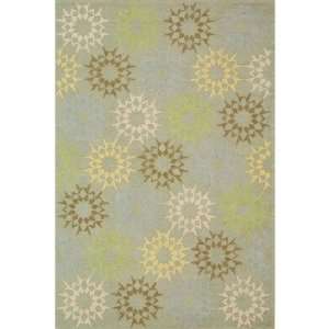  Floral Block Quilt Opal Grey Contemporary Rug