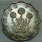 1946 Great Britain 3d Three Pence High