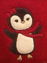 Gymboree Penguin Chalet Red Sweater Dress Jumper 3 6 2T  