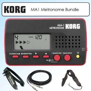  Korg MA1BL MA1 Metronome Red Bundle With Guitar Strap 