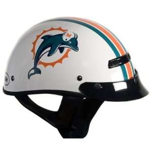   White X Large NFL Miami Dolphins Motorcycle Half Helmet Automotive